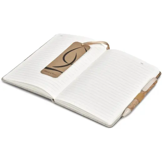 Okiyo Cardon Cork Notebook & Pen Set Open